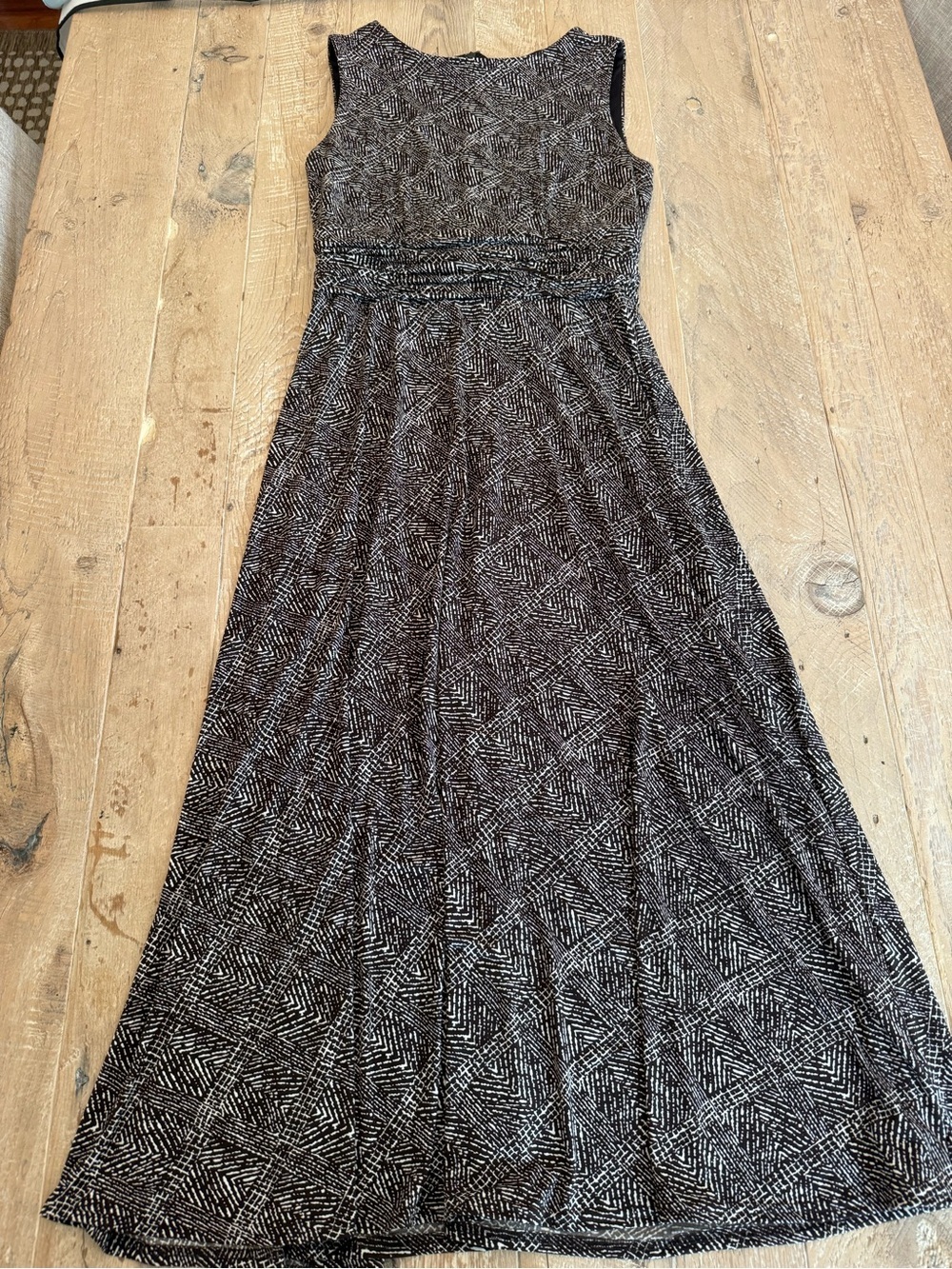 Coldwater Creek Black & White Geometric Maxi Dress 10